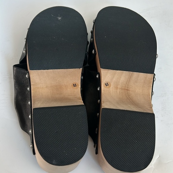 Kelsi Dagger Brooklyn Sprinter black clog slide sandal leather up stud open toe - Picture 12 of 16